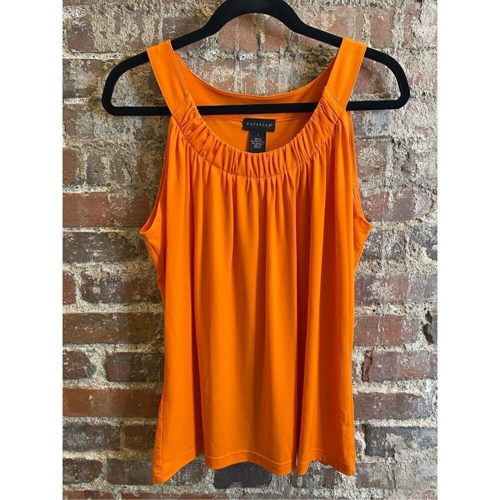RAFAELLA • Orange Halter Top Blouse • Ladies Size L